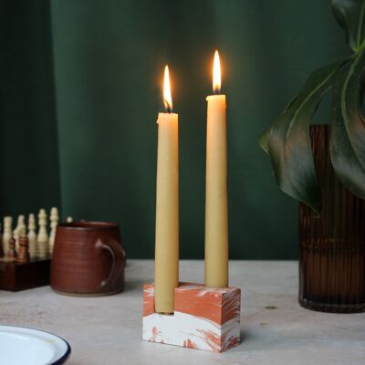 MINIMAL Jesmonite Candle Holder Terracotta