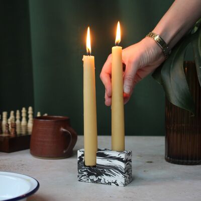 MINIMAL Jesmonite Candle Holder Green + Mint