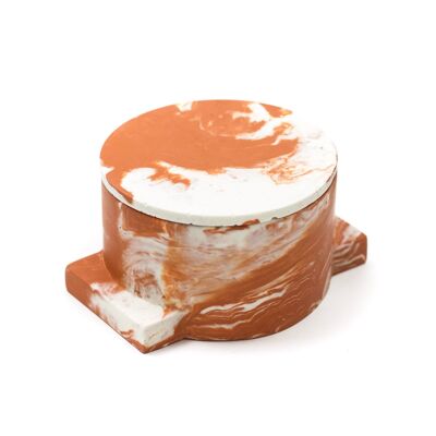 STACK Lidded Vessel Terracotta Marble