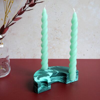 TURN Candle Holder Green + Mint