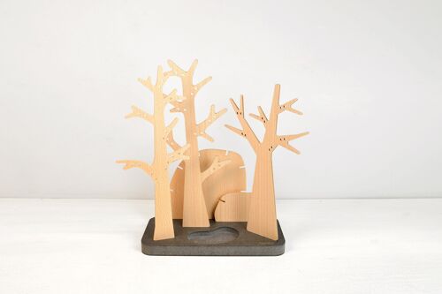 Porte bijoux - Brocéliande - (made in France) en bois de Hêtre et médium teinté
