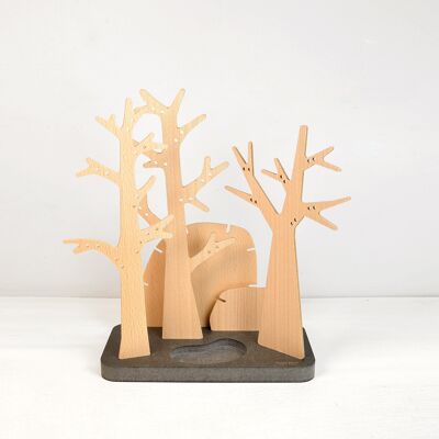 Jewelry holder - Brocéliande - (made in France) in Beech wood and tinted medium