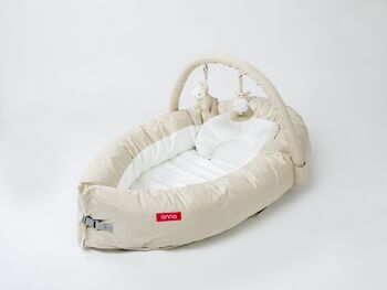 ONNA Nest : Confort maternel et polyvalence pour bébé de 0 à 6 mois - Coussin anti-renversement, réducteur de berceau - Coloris beige 6