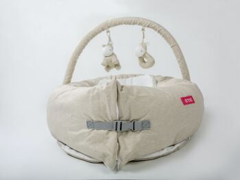 ONNA Nest : Confort maternel et polyvalence pour bébé de 0 à 6 mois - Coussin anti-renversement, réducteur de berceau - Coloris beige 9