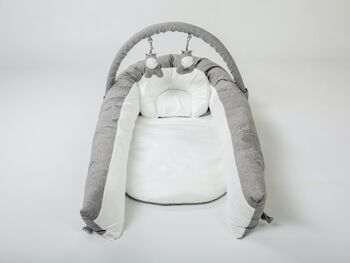 ONNA Nest : Confort maternel et polyvalence pour bébés de 0 à 6 mois - Coussin anti-retournement, réducteur de berceau - Couleur Gris chiné 3