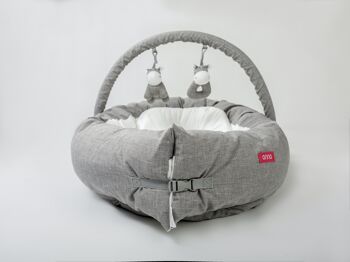 ONNA Nest : Confort maternel et polyvalence pour bébés de 0 à 6 mois - Coussin anti-retournement, réducteur de berceau - Couleur Gris chiné 5