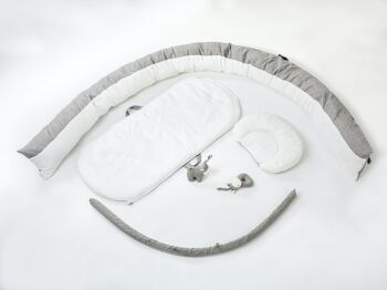 ONNA Nest : Confort maternel et polyvalence pour bébés de 0 à 6 mois - Coussin anti-retournement, réducteur de berceau - Couleur Gris chiné 6