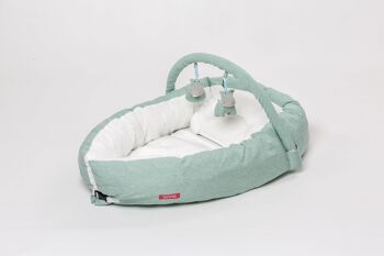 ONNA Nest : Confort maternel et polyvalence pour bébé de 0 à 6 mois - Coussin anti-renversement, réducteur de berceau - Couleur menthe 1