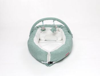 ONNA Nest : Confort maternel et polyvalence pour bébé de 0 à 6 mois - Coussin anti-renversement, réducteur de berceau - Couleur menthe 2