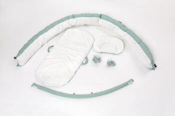 ONNA Nest : Confort maternel et polyvalence pour bébé de 0 à 6 mois - Coussin anti-renversement, réducteur de berceau - Couleur menthe 4