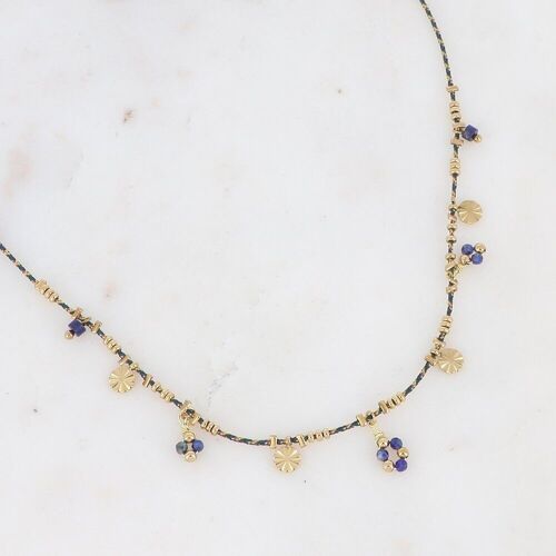 Collier Jerry doré avec pierres Lapis Lazuli