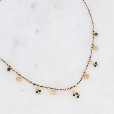 Golden Jerry necklace with Black Agate stones