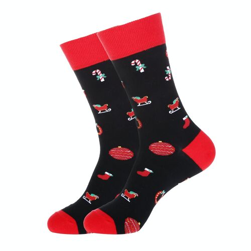 Christmas socks "Black with Christmas ornaments"