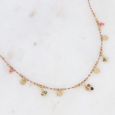 Golden Jerry necklace with Tourmaline stones