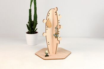 Porte bijoux - Cactus Arizona - (made in France) en bois de Bouleau 1