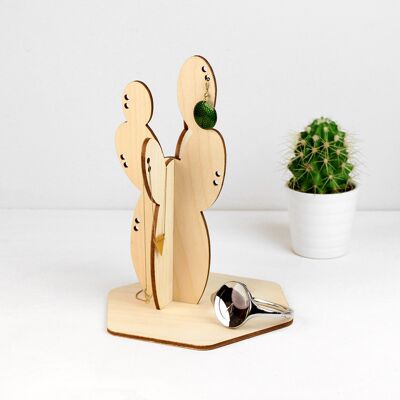 Jewelry holder - Cactus California - (made in France) in Birch wood