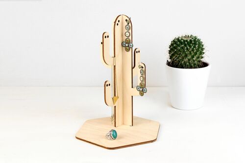 Porte bijoux-Cactus Mexicana - (made in France) en bois de Bouleau