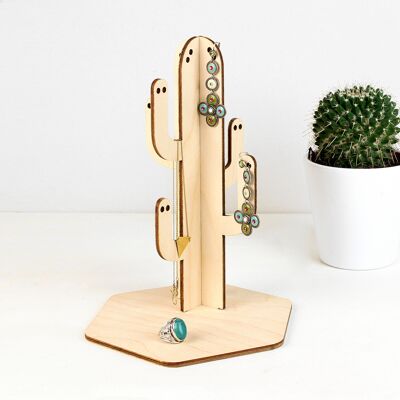 Porta Joyas-Cactus Mexicana- (hecho en Francia) en madera de Abedul
