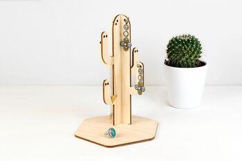 Porte bijoux-Cactus Mexicana - (made in France) en bois de Bouleau 1