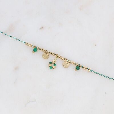 Goldenes Jerry-Armband mit grünen Jaspis-Steinen