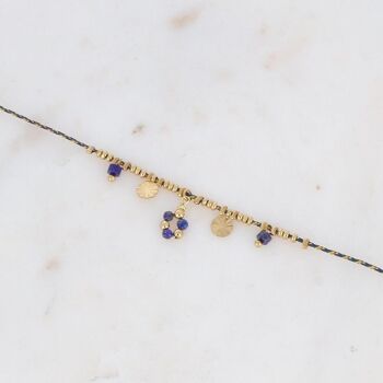 Bracelet Jerry doré avec pierres Lapis lazuli 3