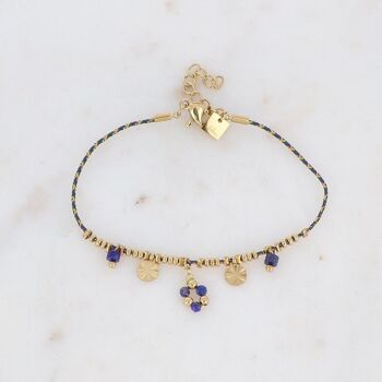 Bracelet Jerry doré avec pierres Lapis lazuli 2