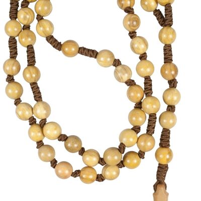rosario annodato perla oliva 8 mm
