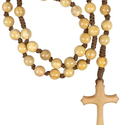 rosario anudado olivo 8 mm
