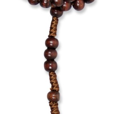 rosario anudado, perla color nuez