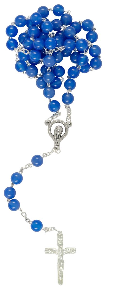 Kaufen Sie Rosenkranz Achat blau, Perle 6mm versilbert, mit Federring zu  Großhandelspreisen