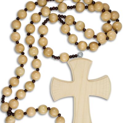 Wall rosary natural beads smooth