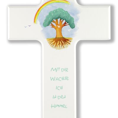 Children's cross white 15 cm With you I grow in...