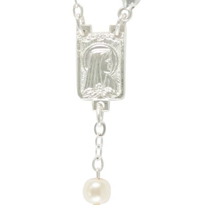 Rosary of ten white beads 5 mm