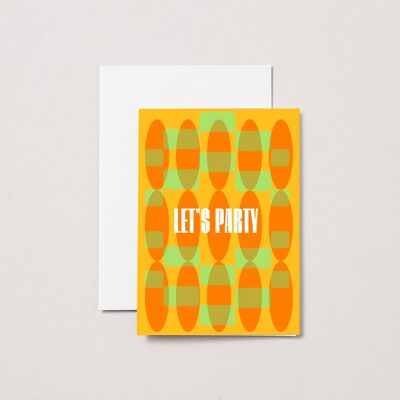 Let's Party Card | Retro Colourpop Greeting Card | Unisex