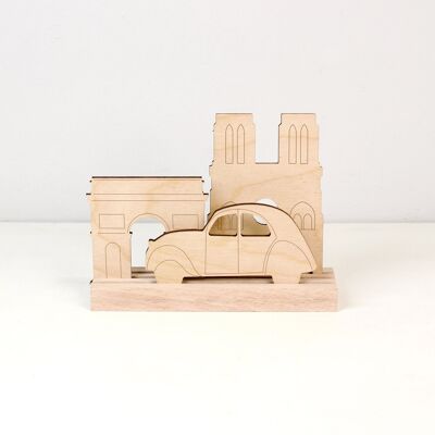 Coasters, coasters -Balade Parisienne - (made in France) in beech wood