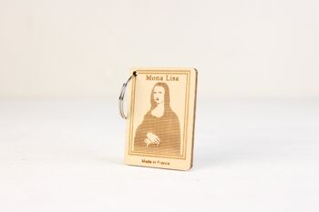 Porte clés - Mona Lisa - (made in France) en bois de Bouleau 1
