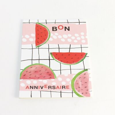 Doppelkarte - Wassermelone (hergestellt in Frankreich)