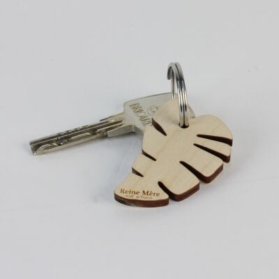 Banana tree keyring (made in France) in Birch wood