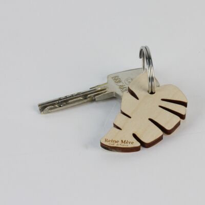 Banana tree keyring (made in France) in Birch wood