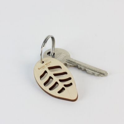 Amonéa key ring (made in France) in Birch wood