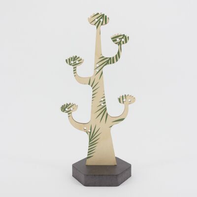 Jewelry holder - tropical garden - (made in France) in Beech wood and tinted medium