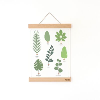 Porta poster - bitta 22cm - (made in France) in legno massello di faggio e cordoncino di lino