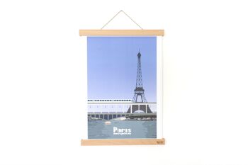 Porte affiche - Tasseau 41 cm - (made in France) en bois de Hêtre massif et cordelette en Lin 2