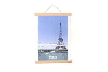 Porte affiche - Tasseau 51 cm - (made in France) en bois de Hêtre massif et cordelette en Lin 2