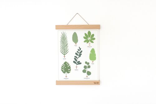 Porte affiche - Tasseau 61 cm - (made in France) en bois de Hêtre massif et cordelette en Lin