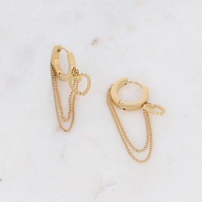 Arren gold hoops - heart and chains