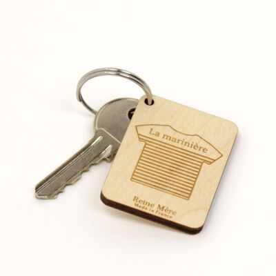 Sailor key ring (made in France) in Birch wood