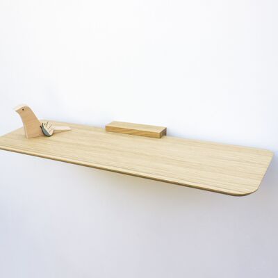 Shelf - Aileron L - (made in France) in varnished oak wood