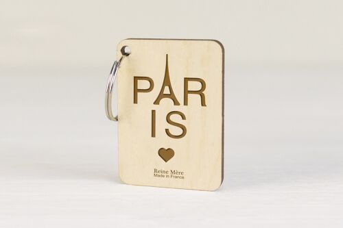 Porte-clés paris (made in France) en bois de Bouleau