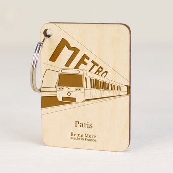 Porte-clés Plateforme métro (made in France) en bois de Bouleau 3